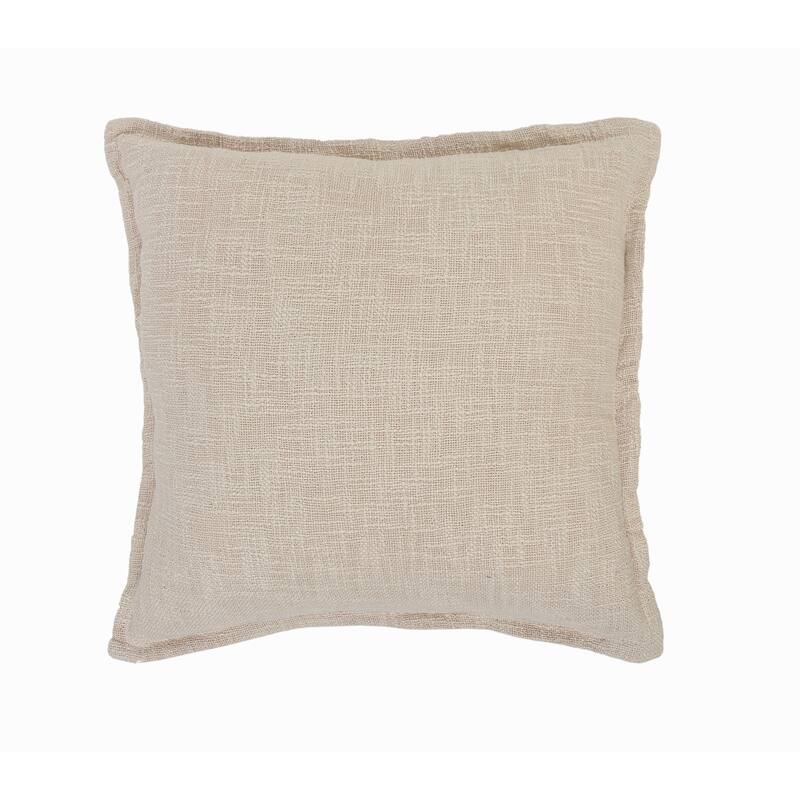 Hidalgo Set of 4 Farmhouse Beige Cotton Throw Pillow Covers, 20" x 20", 4 PCS (Covers Only) by Sevita