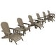 preview thumbnail 43 of 85, Vineyard HIPS Outdoor Folding Eco-Friendly All Weather Seashell Adirondack Chairs (12-Piece Conversation Set)