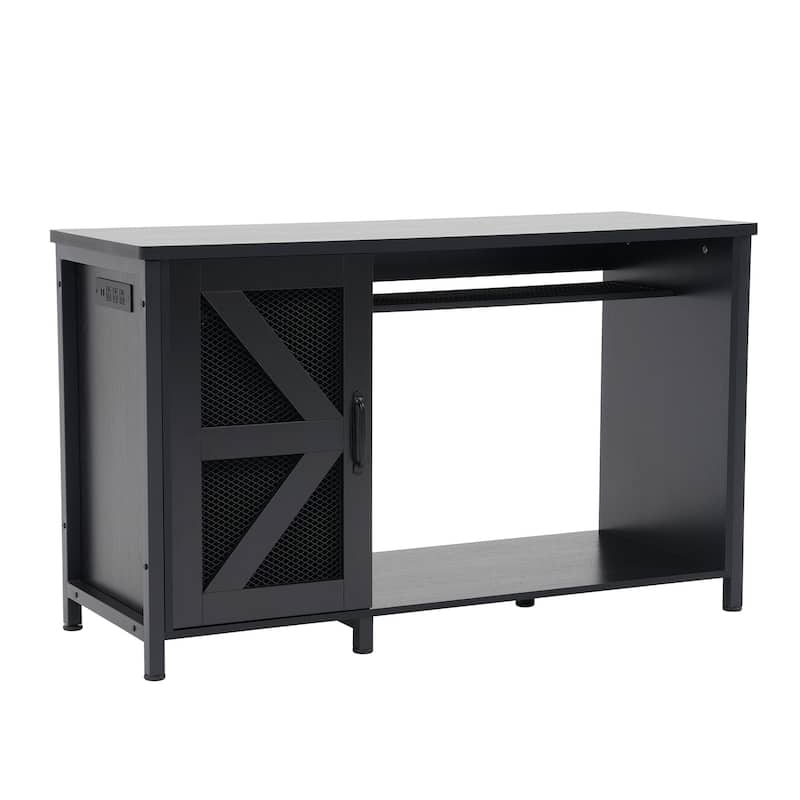 52 Inches Metal Fish Tank Stand With Electrical Outlet For Storage Of Fish Tank Accessories