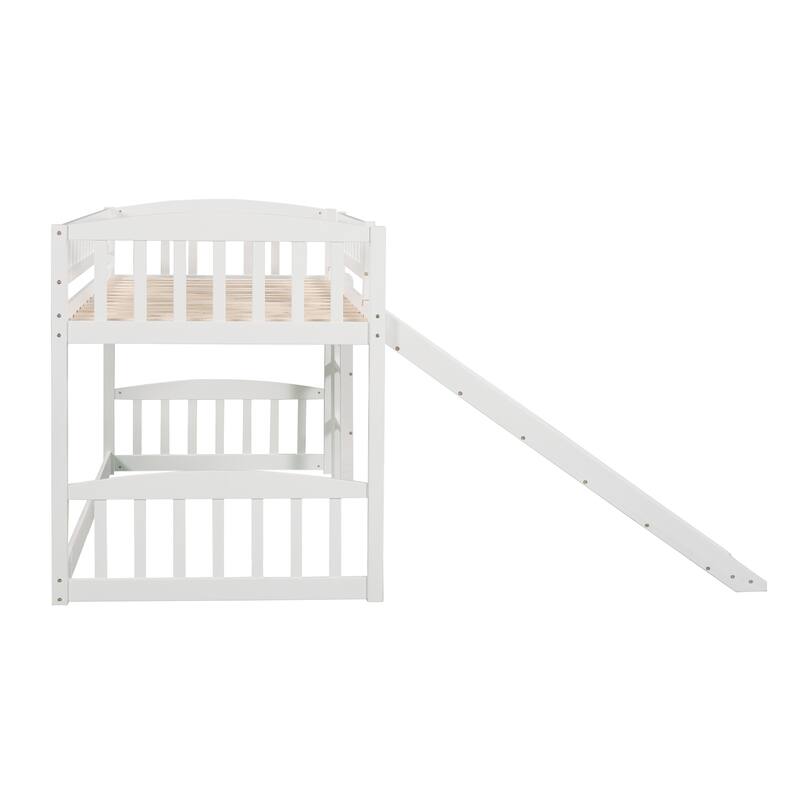 Twin Solid Wood Loft Bed with Slide and Ladder