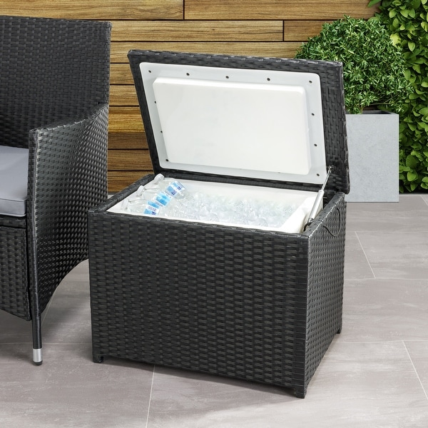 grey rattan beer cooler