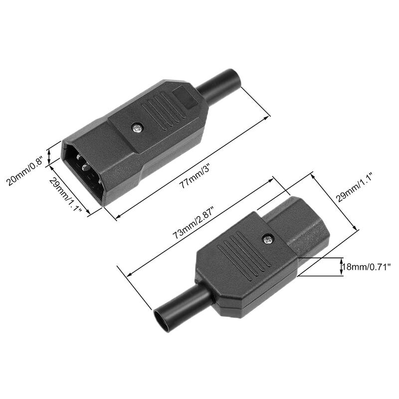 IEC320 C14 Power Socket C13 Plug Adapter Connector 10A 5 Pairs - 5pair - 5 pairs C13 C14 Plug