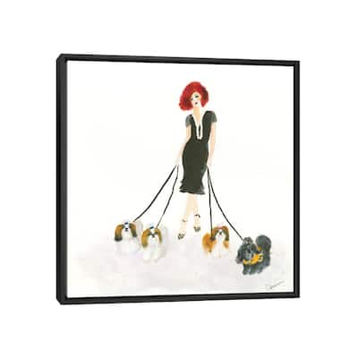 iCanvas "Shih Tzu Stroll" by Connie Collum Framed Canvas Print