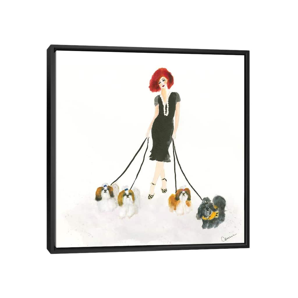 iCanvas "Shih Tzu Stroll" by Connie Collum Framed Canvas Print
