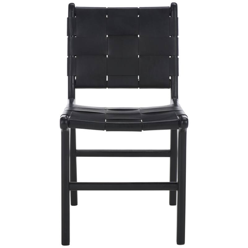 SAFAVIEH Couture Cassaphina Woven Leather Dining Chair - 18"W x 23"D x 34"H