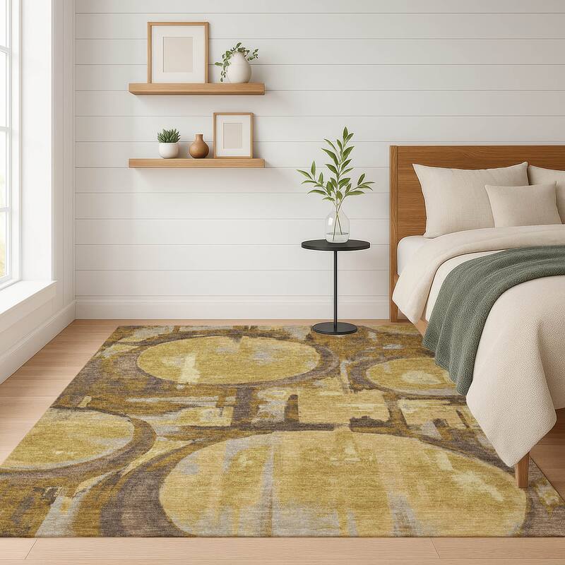 Machine Washable Indoor/ Outdoor Modern Erie Chantille Rug