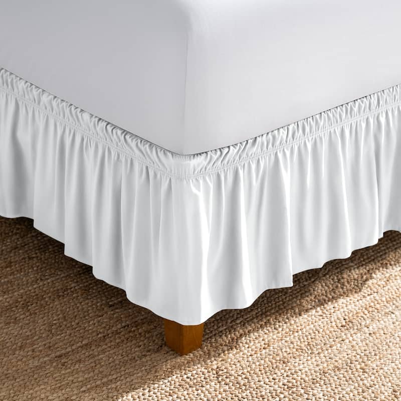 Bare Home Adjustable Wrap Around Bed Skirt - Twin XL - White
