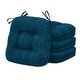 preview thumbnail 27 of 45, Indoor 3.7'' Dining Chair Pad Cushion (Set of 4) Set of 4 - Navy Blue