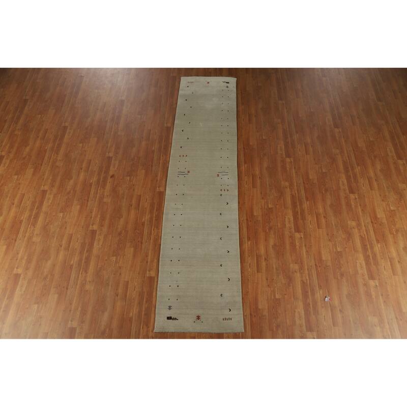 Tribal Gabbeh Indian Runner Rug Handmade Wool Carpet - 2'7" x 11'5"