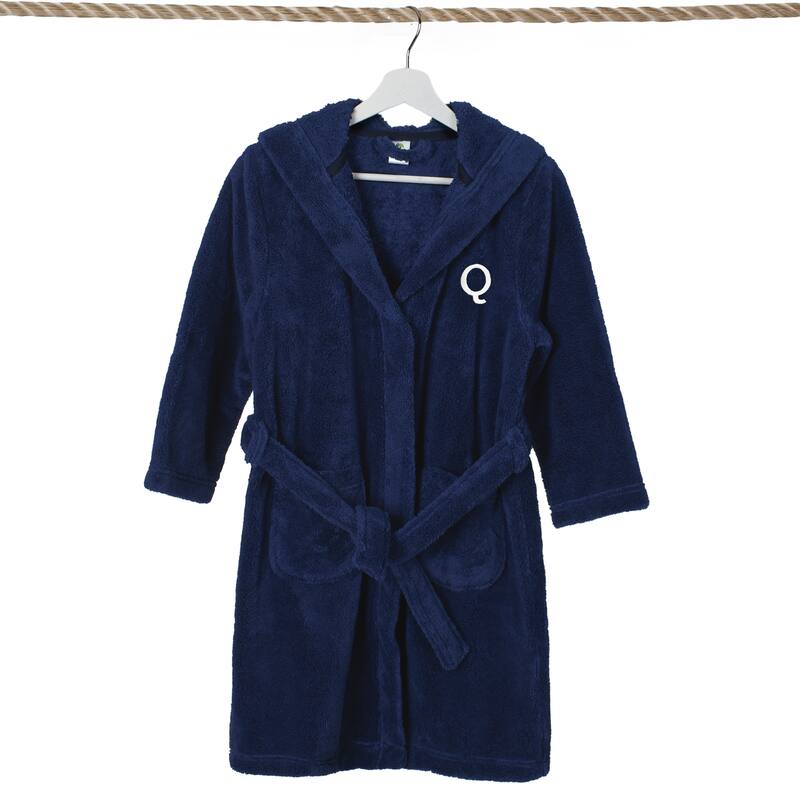 Sweet Kids 100% Polyester SUPER PLUSH Double Brushed Hooded Bathrobe with White Bookman Monogram