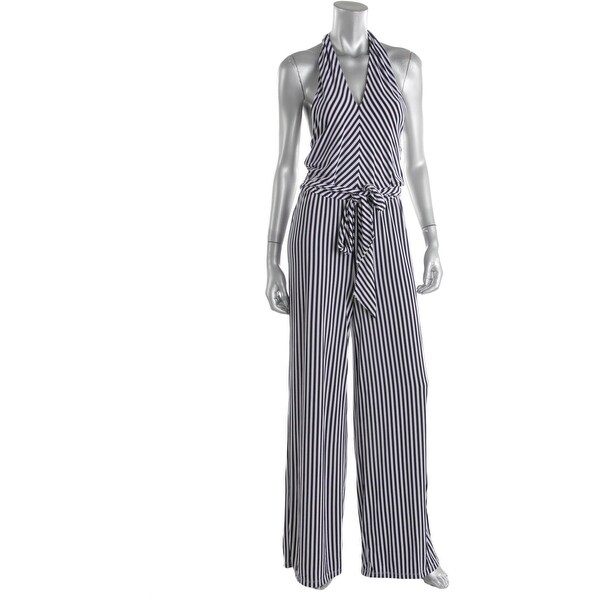 Lauren Ralph Lauren Womens Jumpsuit Matte Jersey Striped