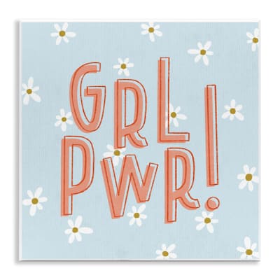Stupell Girl Power with Daisy Patterns Wall Plaque Art Design By Sarah Hickman