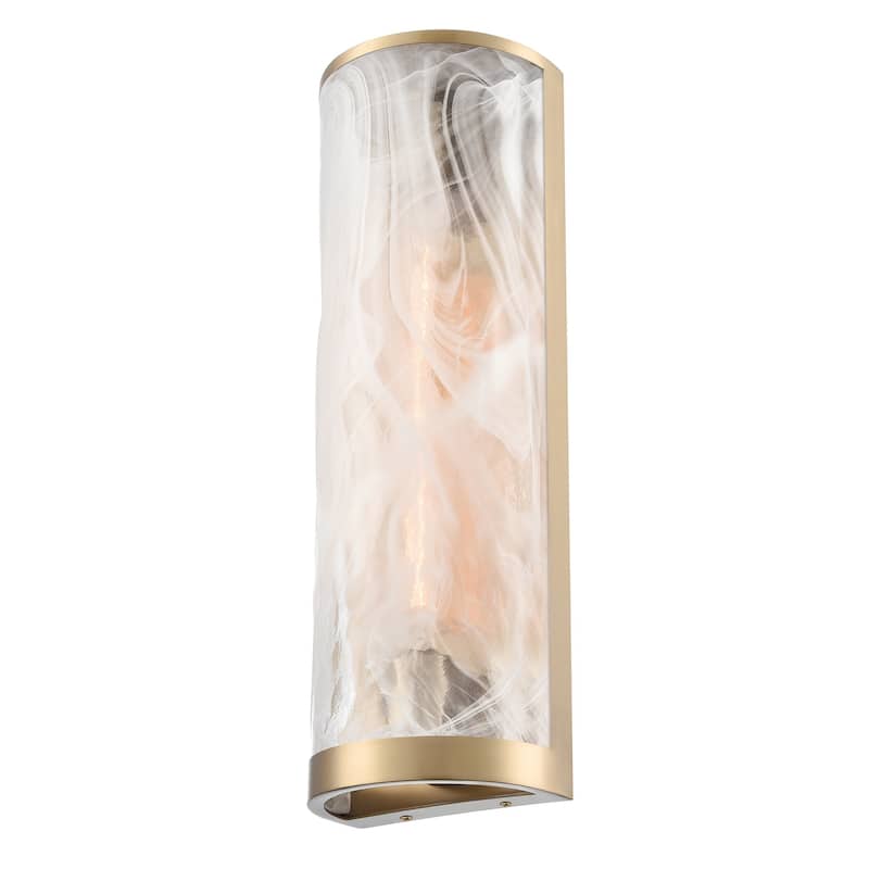 Artcraft Skye 2-Light Wall Sconce - Wispy White Murano Style Alabaster Glass Shade
