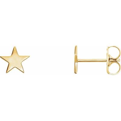 14K Yellow Gold Star Earrings for Women