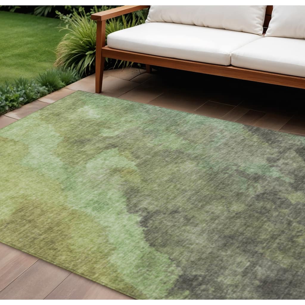 HomeRoots Abstract Transitional Rectangle Outdoor Rug