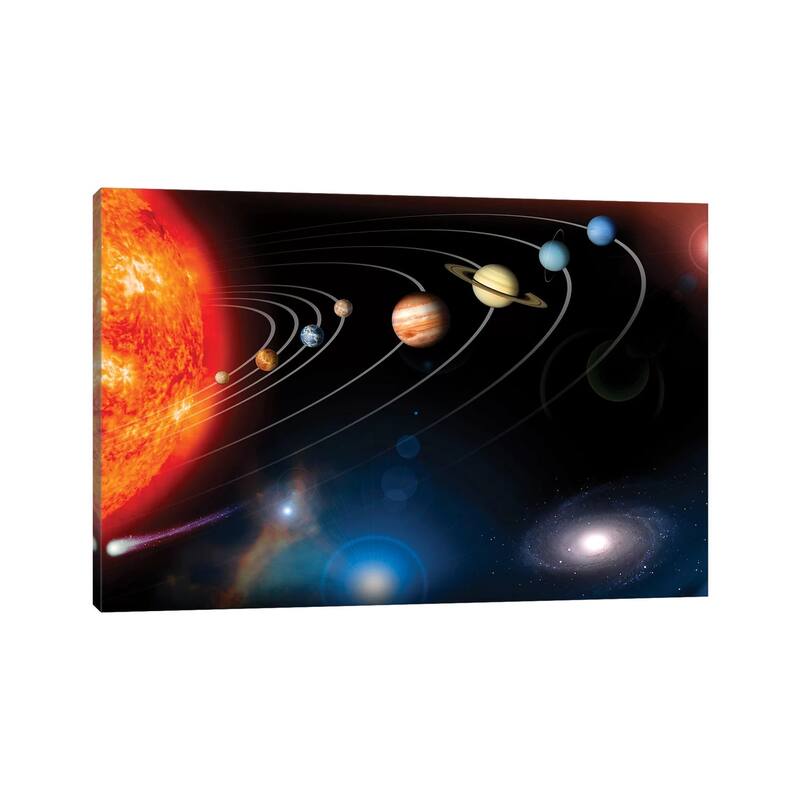 iCanvas "Digitally Generated Image Of Our Solar System And Points Beyond" by Stocktrek Images Canvas Print