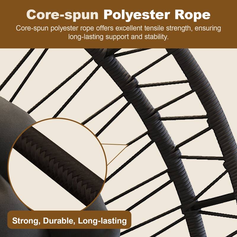 Outdoor Garden Rattan Egg Swing Chair, Hanging Chair PE hanging Chair