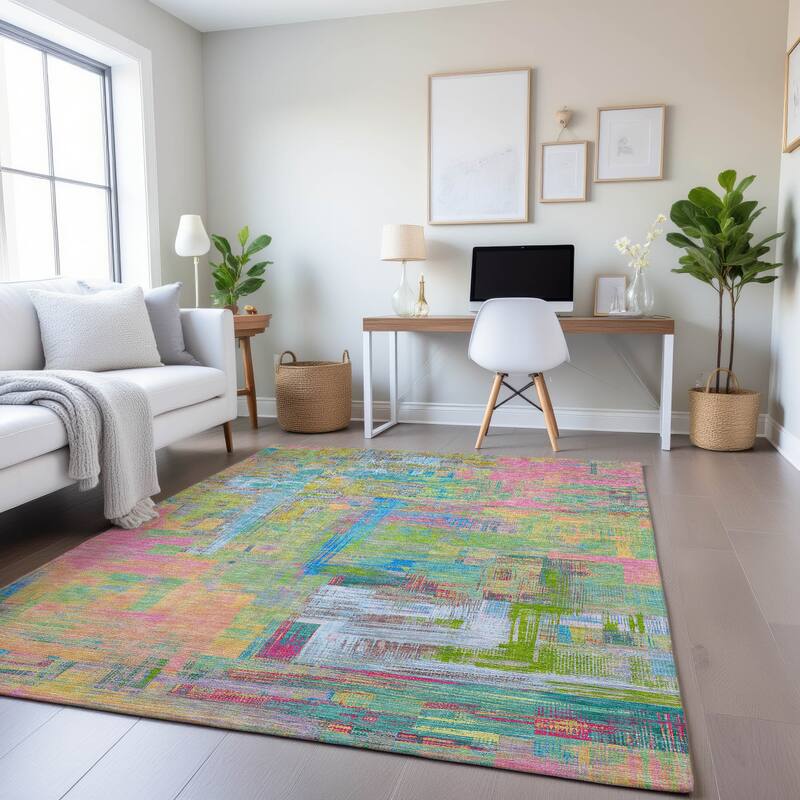 Premium Washable Super Soft Abstract Glam Mayfield Rug - Pink - 8' x 10'
