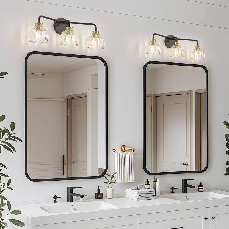 Starsky 3-Light Tulip Modern Dimmable Glass Bathroom Vanity Light