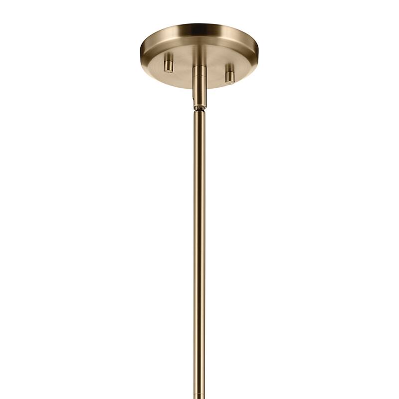 Kichler Lighting Bekah 18 Inch 1 Light Convertible Pendant with Opal Glass and Handwoven Rattan Shade in Champagne Bronze