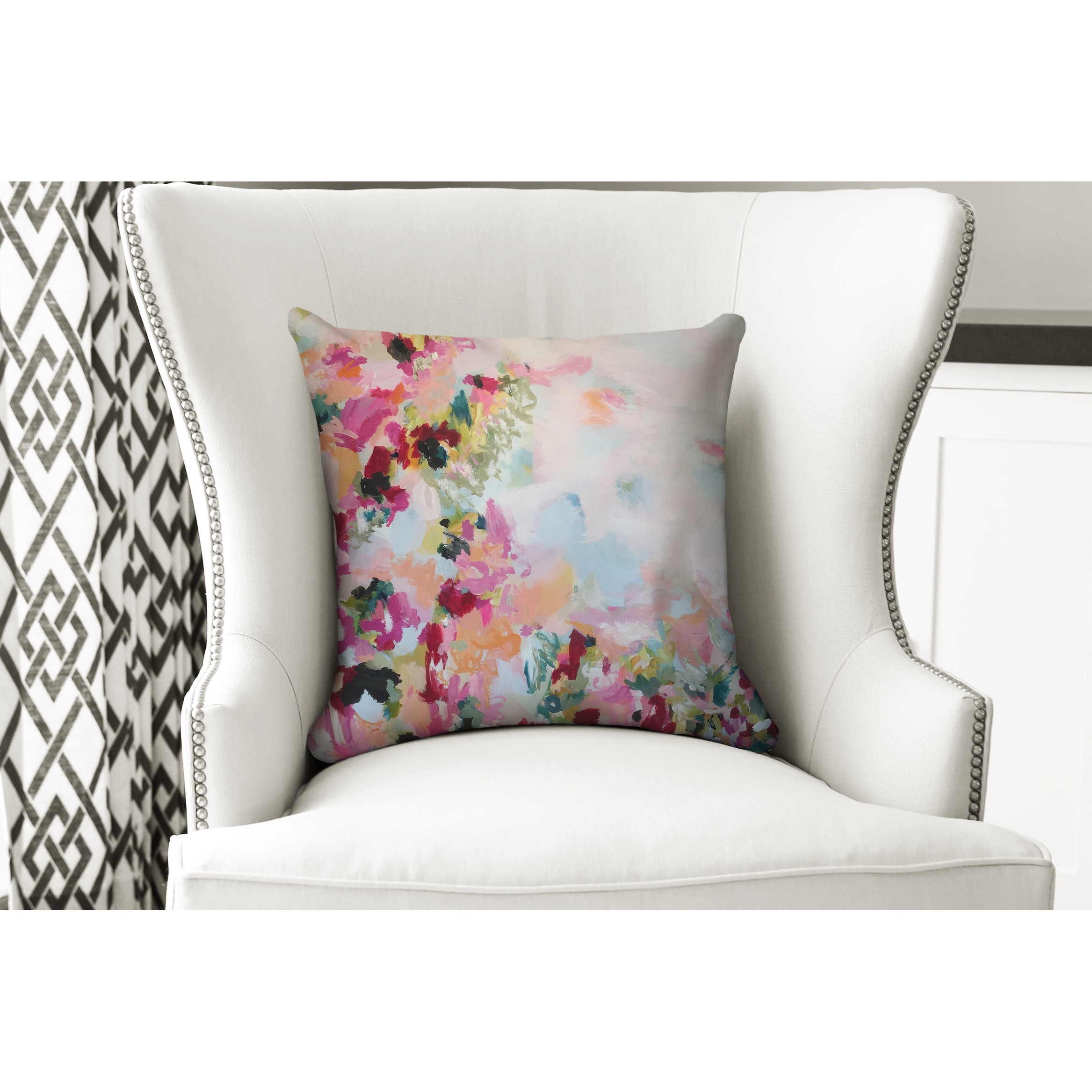 KAVKA Designs To Be Your Sweetheart Accent Pillow, - TRADITIONS Collection Size: 24X24X6 - Green/Pink/Red TELAVC8171DI24 