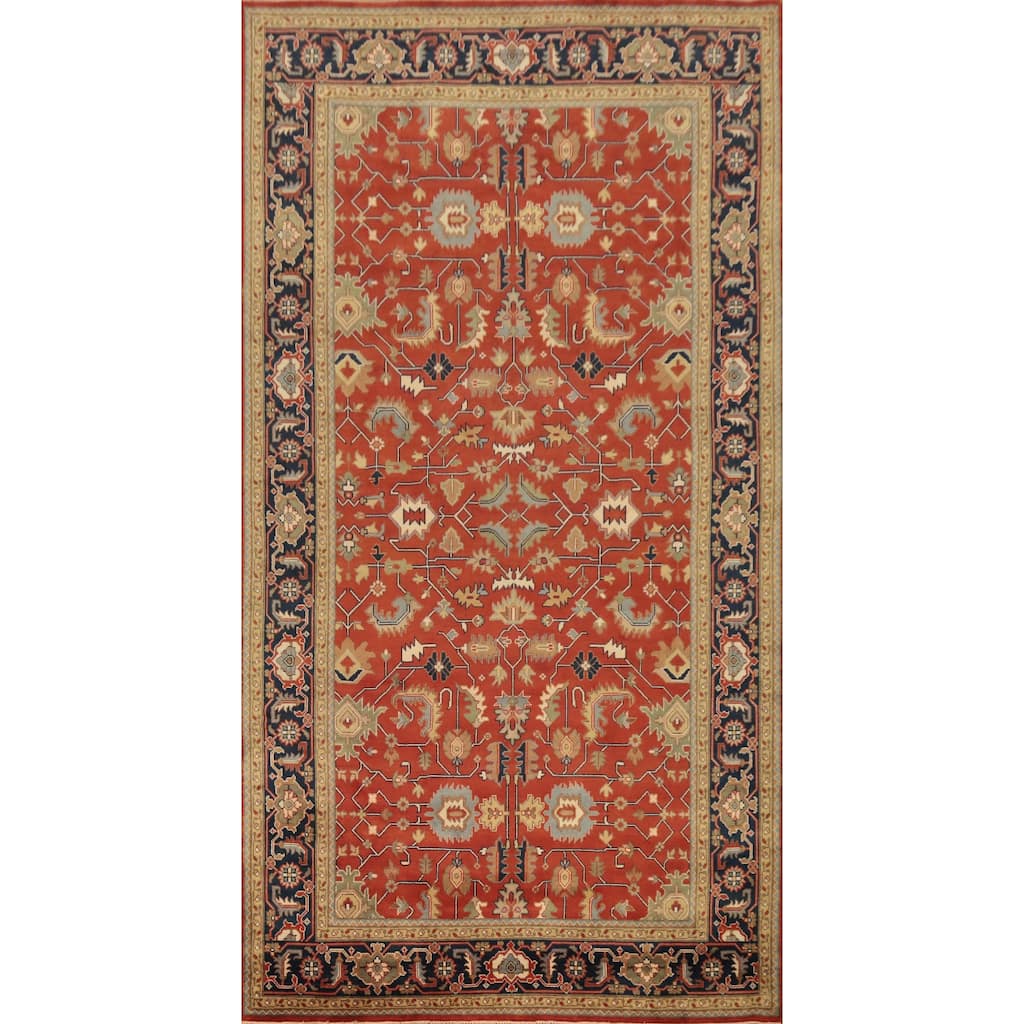 Hand Knotted Oriental 100% Wool Carpet Transitional All-Over Oranges & Rust Oushak Area Rug - 17' 11'' X 9' 11''