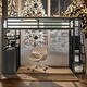 preview thumbnail 2 of 8, Creative Structure Full Size Heavy-Duty Metal Loft Bed Frame with Storage Staircase and Wardrobe, Shelves & Lockers