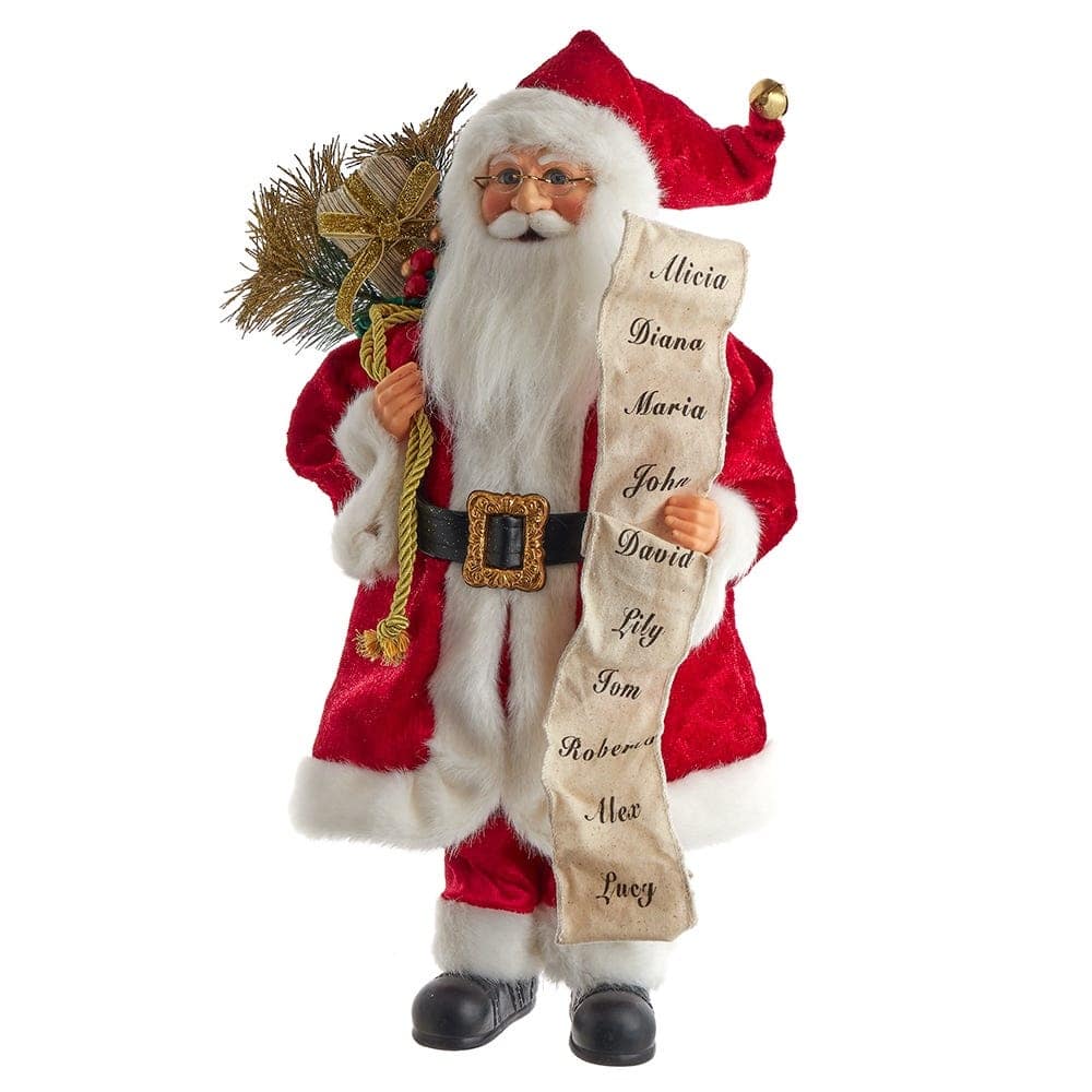 Kurt Adler 17.25-Inch Kringle Klaus Tradition Santa with List - Red