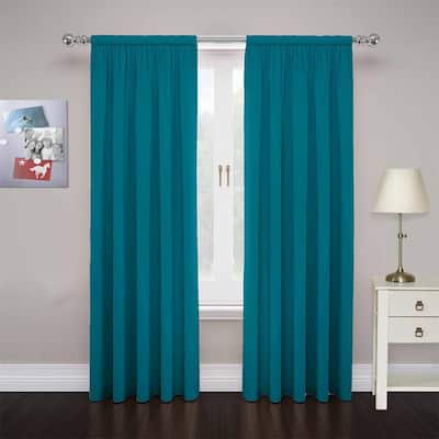 Teal Rod Pocket Curtains 40x84" Modern Living Room