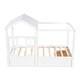 preview thumbnail 3 of 6, White Twin Size House Bed with Roof Window and Drawer