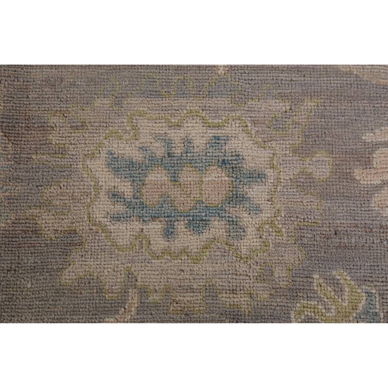 Hand Knotted Oriental 100% Wool Carpet Transitional All-Over Greys & Charcoal Oushak Area Rug - 9' 10'' X 8' 1''