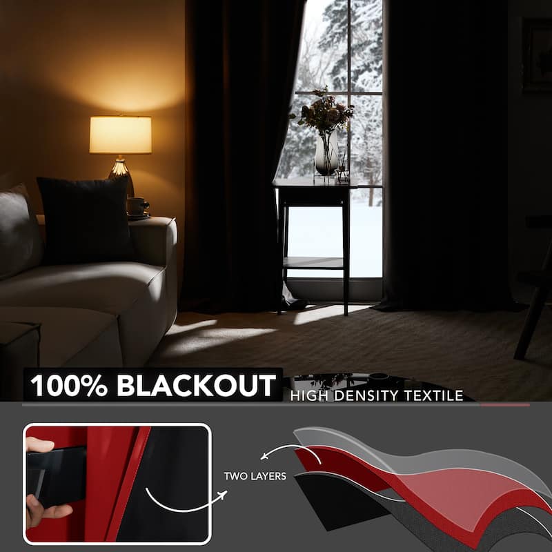 Deconovo 100 Percent Blackout with Liner Grommet Curtain (2 Panel)