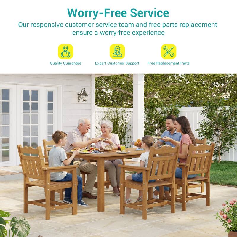 HIPS Outdoor Dining Set All-weather Patio Table and Chairs(Set of 7)