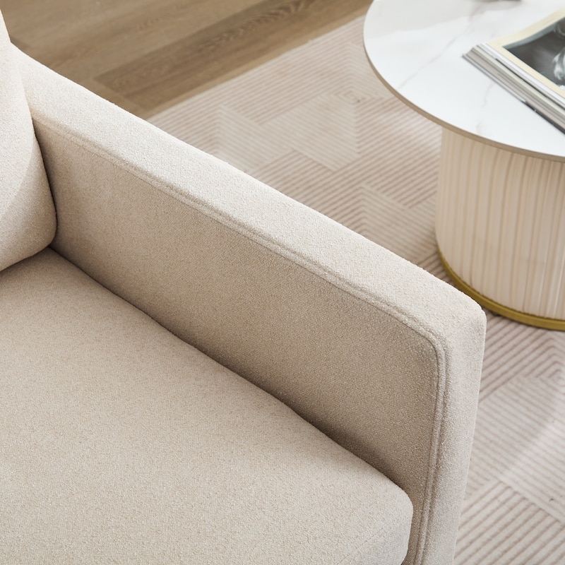 29.92" Swivel Accent Chair, Upholstered Skirted Swivel Chair with Removable Back Cushion, 360 Degree Comfy Armchair