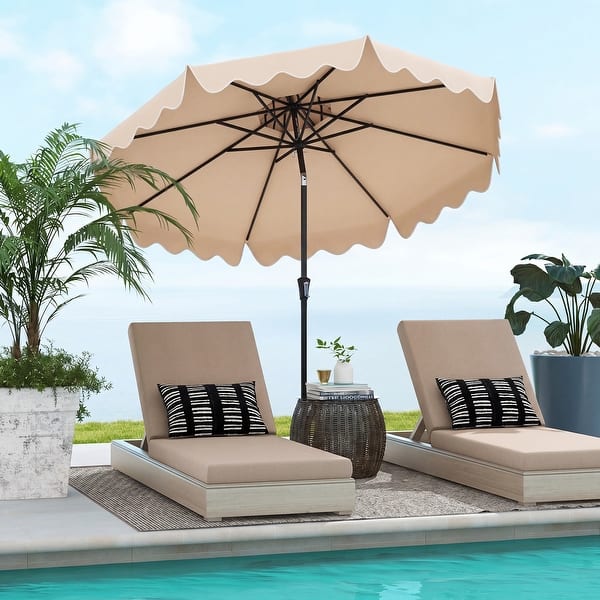 2 tier patio umbrella Domi 9FT Cantilever Umbrellas, Square Patio With Premium 250g Waterproof Fabric, 360 Degree Rotation Aluminum Cantilever Umbrella, Easy Tilt Offset Patio Umbrella, Beige : Patio, Lawn & Garden foot double Mondawe 9 ft Hawaiian Beach