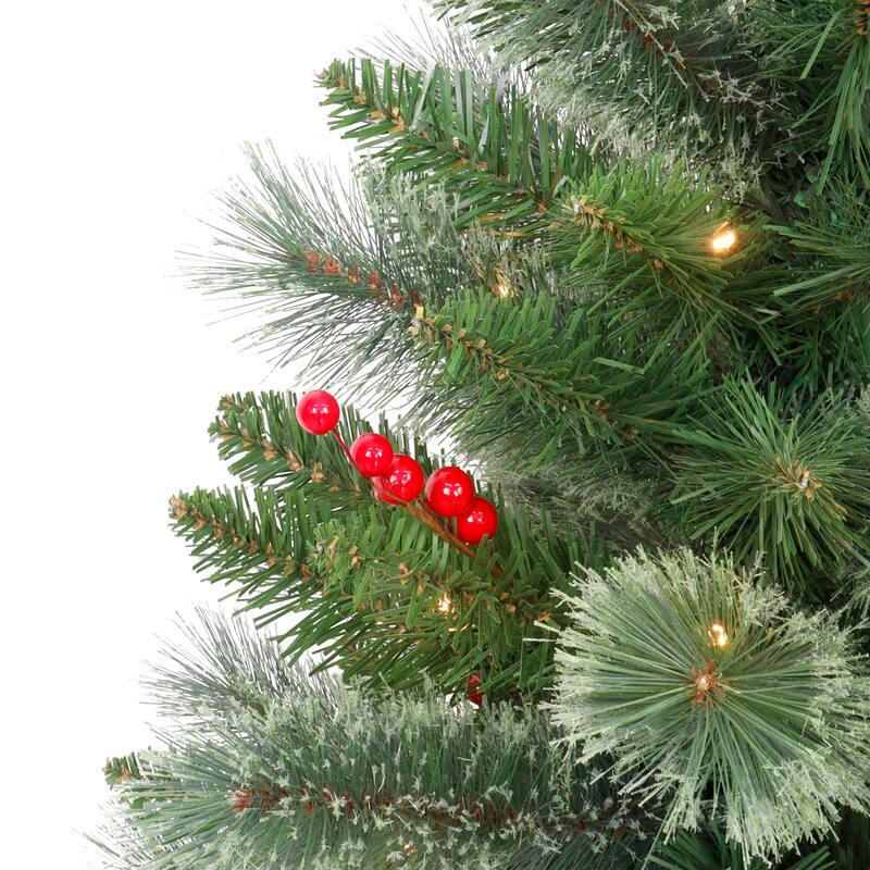 Puleo International Set of 2, 3.5 ft. Pre-Lit Decorated Potted Artificial Christmas Trees