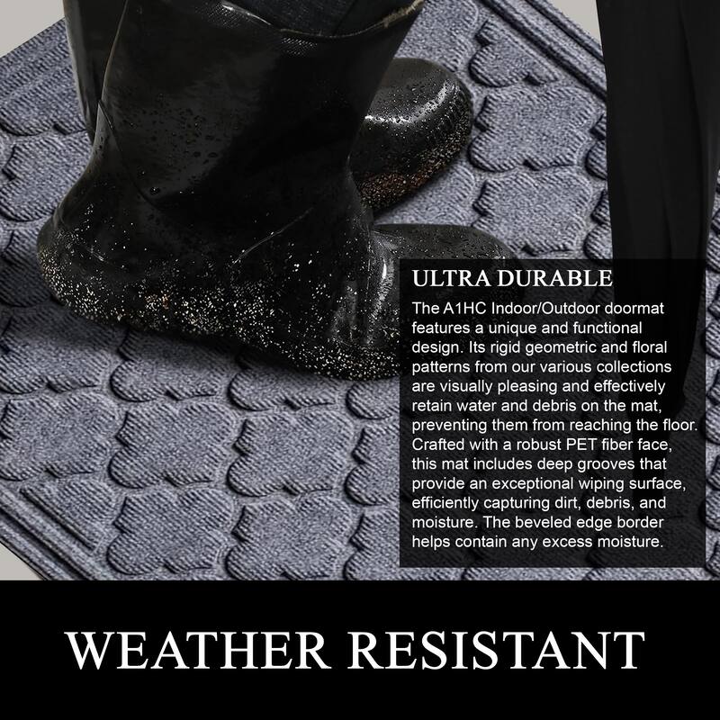 A1HC New All Weather Superior Dirt and Moisture Absorbing Polypropylene Door Mat with Non-Slip Backing for Inside Outside Use