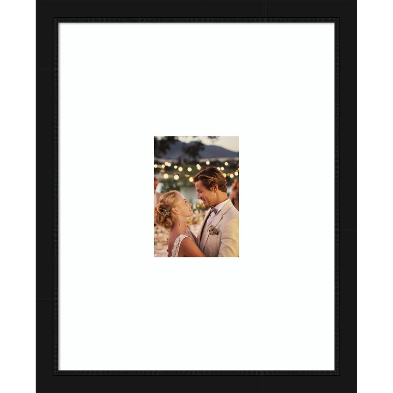 Avon Black Narrow Framed Picture Frame, Photo Frame - 16x20 Matted White 5x7