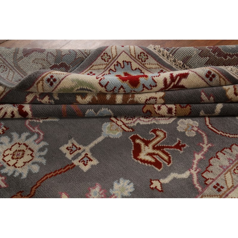 Gray Oushak Oriental Area Rug Handmade Wool Carpet - 8'0"x 9'9"