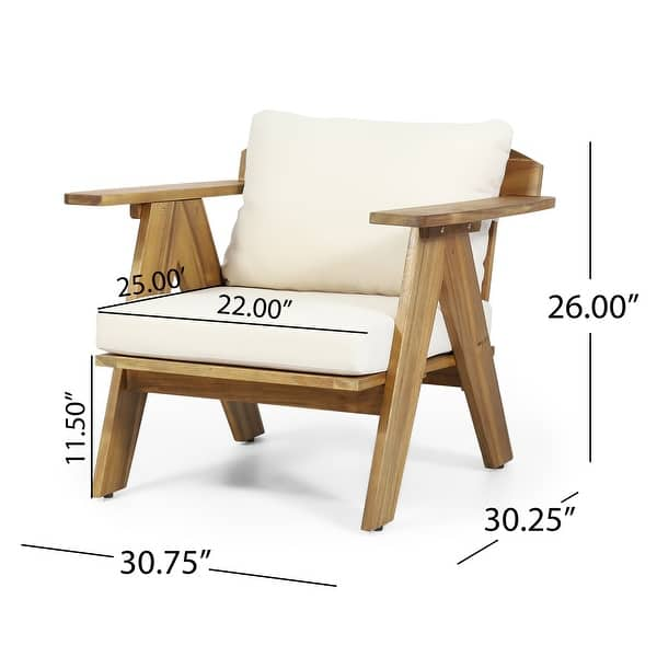 Arcola Outdoor Acacia Wood Club Chairs with Cushions (Set 2) by Christopher Knight Home