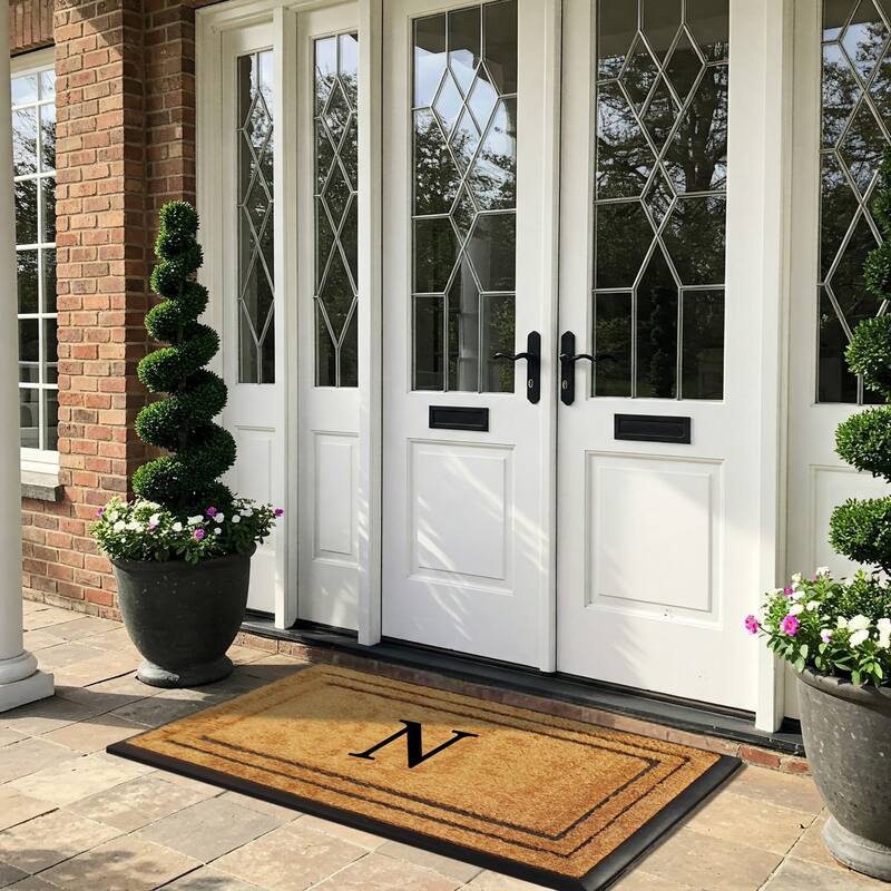 A1HC Natural Coir & Rubber Door Mat, Heavy Duty, Dirt Trapping, Long-Lasting Entrance Doormats,Thick & Durable Outdoor Entry Mat