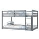 preview thumbnail 6 of 5, Solid Rubber Wooden Twin over Twin Loft Bed with Ladder, with Bed Platform of Strengthened Slats, Grey