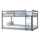 preview thumbnail 6 of 5, Twin over Twin Wooden Loft Bed with Ladder,with Bed Platform of Strengthened Slats - Gray