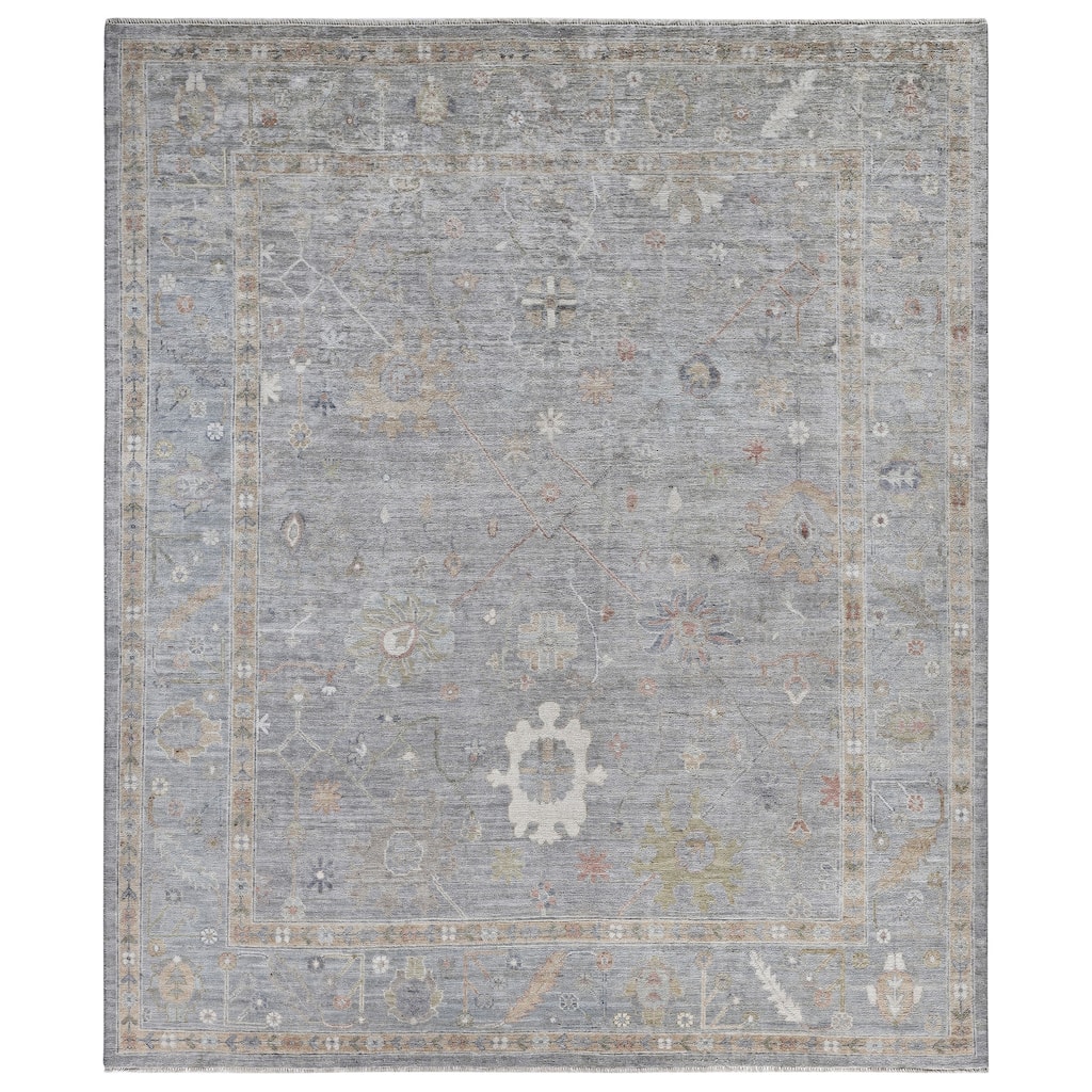 Oushak One-of-a-Kind Hand-Knotted Area Rug - Gray - 8' 4" x 9' 11"