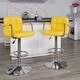 preview thumbnail 69 of 103, Quilted Vinyl Adjustable Chrome Bar Stool (Set of 2) Yellow