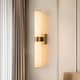 preview thumbnail 4 of 20, Dimmable LED Marble Linear Vanity Wall Lamp - Warm Light 23in Brass