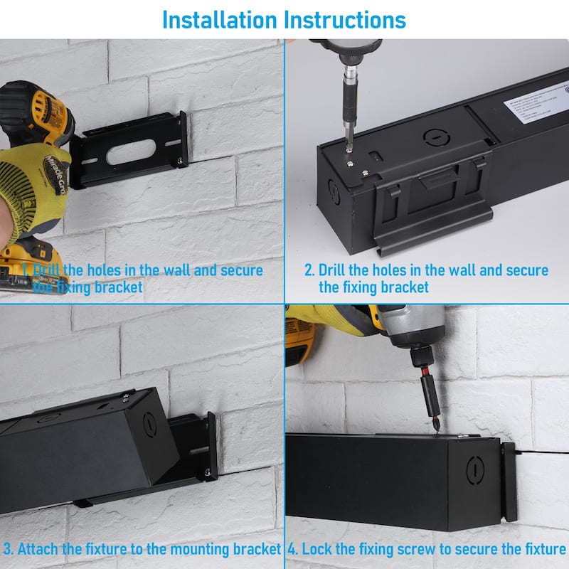 Wall Mount Kit for LED Linear Lights, SPCC Steel Bracket