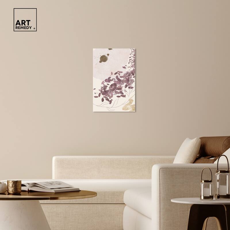 Art Remedy Golden Vineyards Gallery Wrapped Boho Abstract 1 Piece Canvas Wall Art