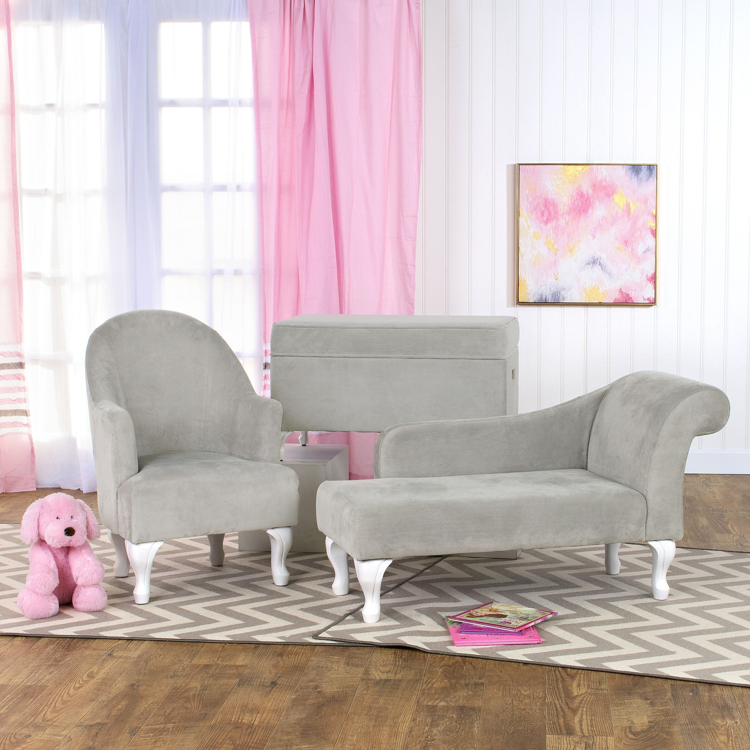 HomePop Diva Juvenile Accent Chair Dove Gray On Sale Bed Bath