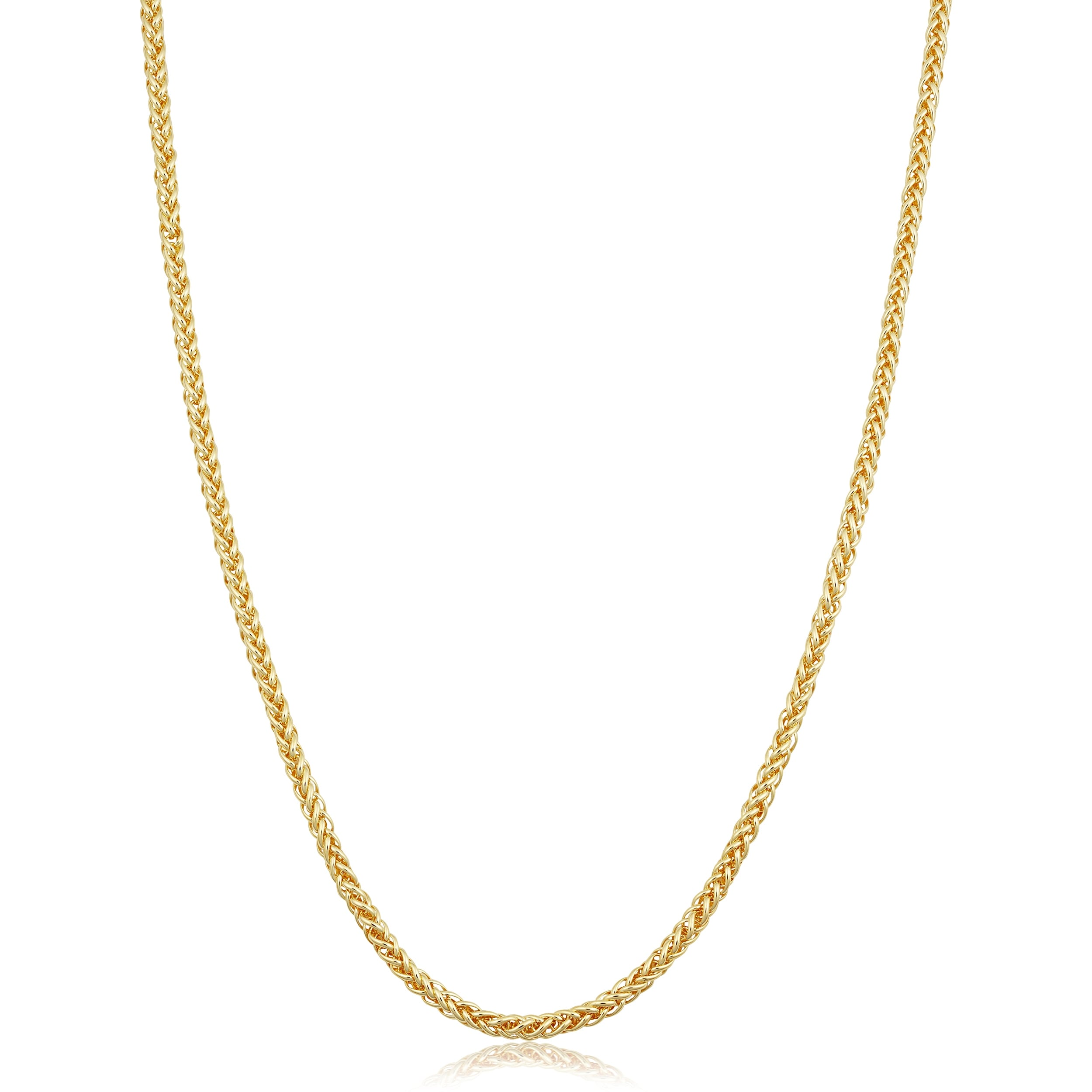 Au Naturale Solid 14k Yellow Gold Filled 2.4 mm Franco Necklace for Men and Women